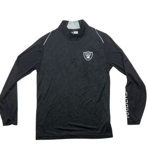 NFL Team Apparel Las Vegas Raiders 1/4 Zip‎ Pullover Mens Size Medium Black